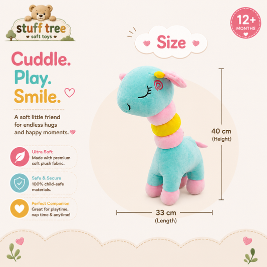 38cm Rainbow Giraffe Plush Toy – Ultra-Soft Colorful Stuffed Animal