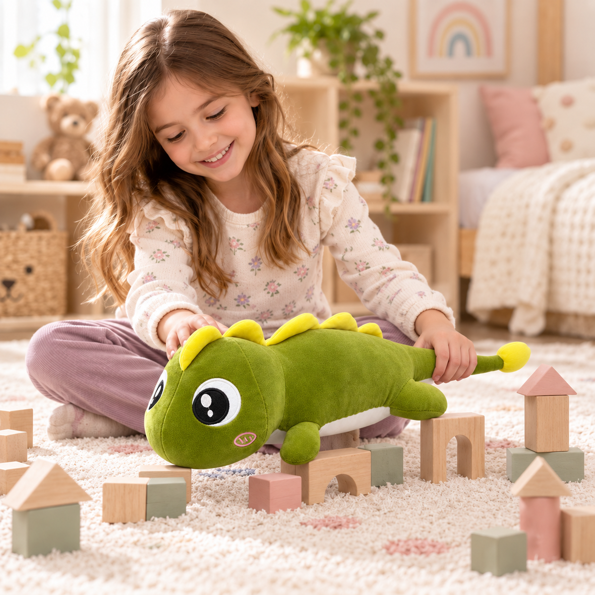 Ultra-Soft 45cm Green Alligator Plush Toy | Kawaii Stuffed Animal Cuddle Pillow
