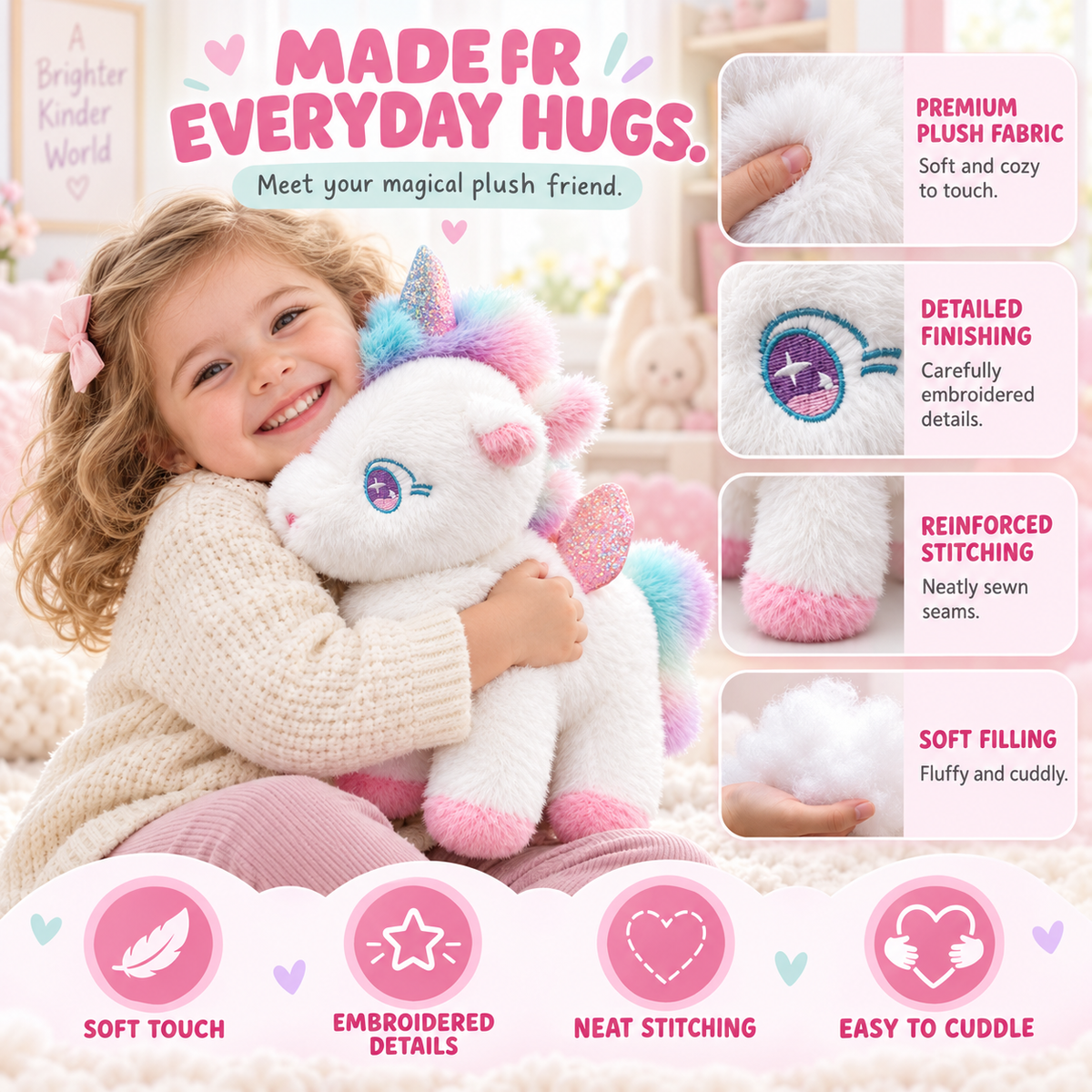 Enchanting Standing Winged Unicorn Plush – Ultra-Soft 25cm Stuffed Animal