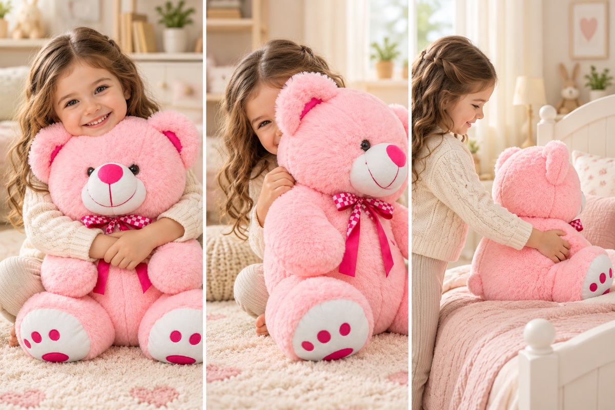 Premium Soft Pink Teddy Bear – Ultra-Plush 55cm Stuffed Animal