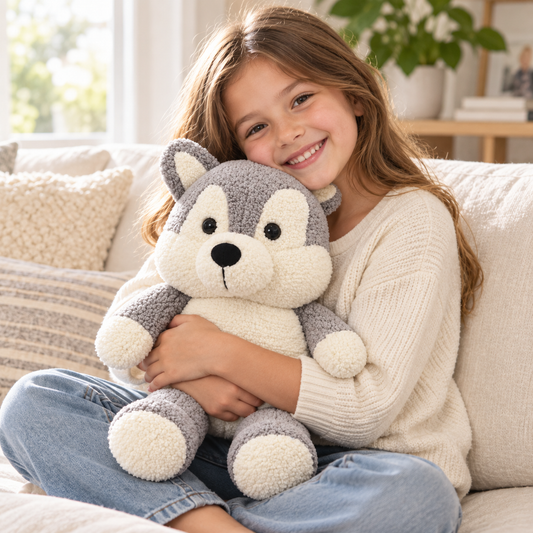 Lifelike Standing Siberian Husky Plush Toy (60cm) – Premium Soft Stuffed Animal