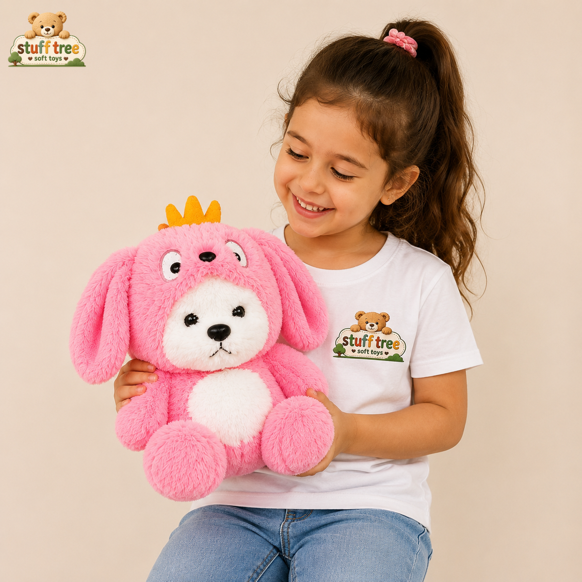 CuddleCraft 30cm Pink Hoodie Teddy Bear – Ultra-Soft Stuffed Animal with Removable Hoodie