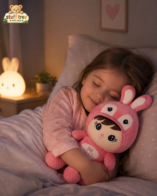 26cm Sweet Pink Bunny Costume Plush Doll