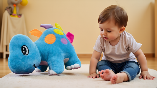 45cm Colorful Blue Stegosaurus Plush Toy | Soft Stuffed Dinosaur