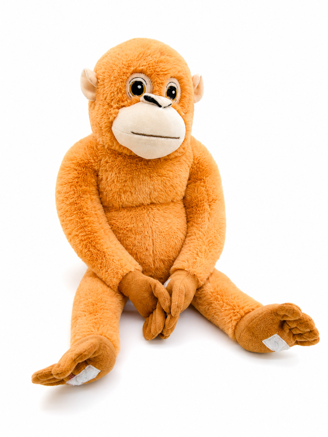 Ultra-Soft Plush Hanging Monkey - Orange Stuffed Primate Toy
