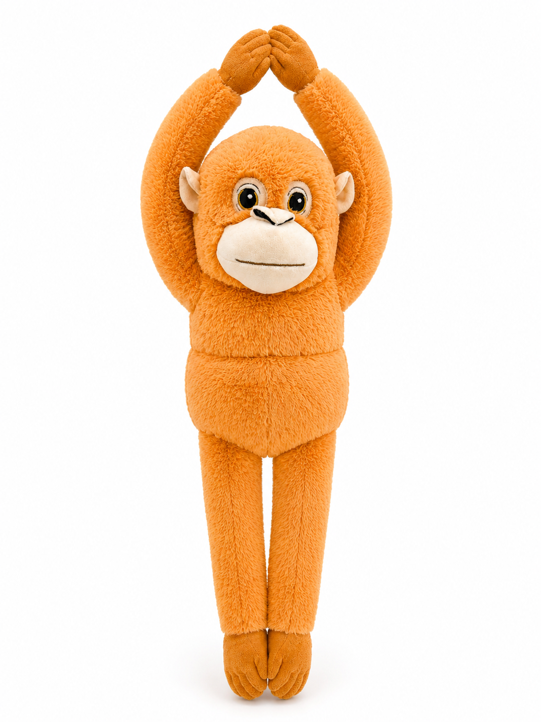 Ultra-Soft Plush Hanging Monkey - Orange Stuffed Primate Toy