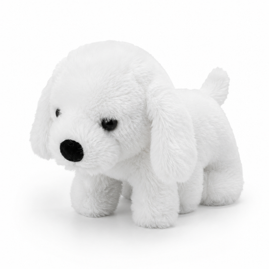 25cm Ultra-Soft White Puppy Plush | Fluffy Stuffed Dog Companion
