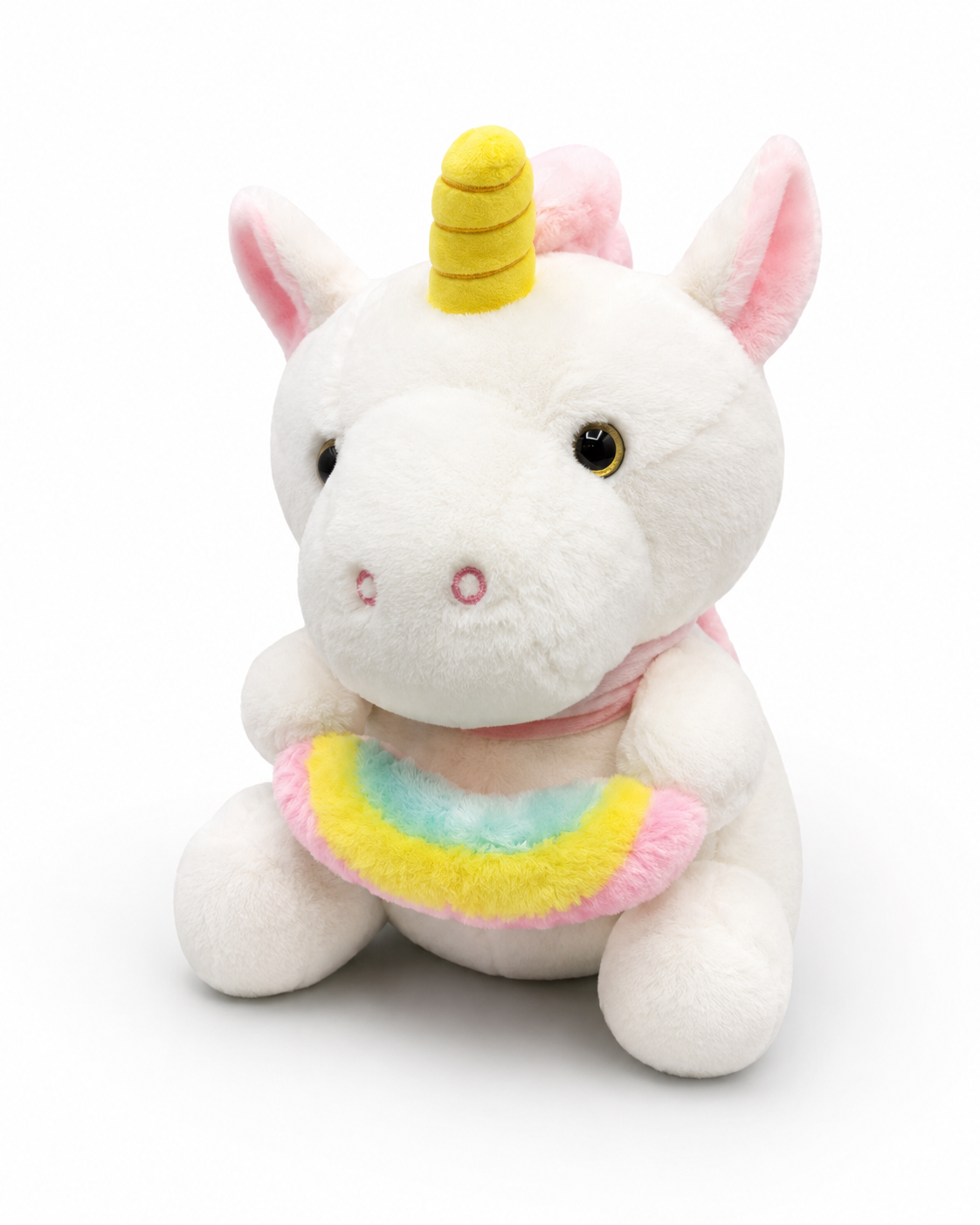Stuff Tree Unicorn with Donut Soft Toy – 40 cm | White Plush with Pastel Rainbow Detail