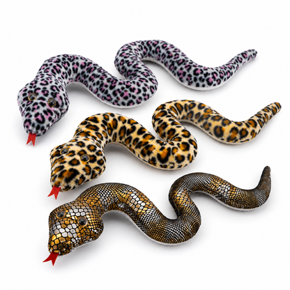 55cm Exotic Plush Snake Toy | Ultra-Soft Stuffed Reptile in Wild Prints