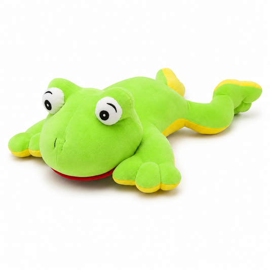 55cm Giant Plush  flopy Frog Toy – Ultra-Soft Green & Yellow Stuffed Animal Pillow