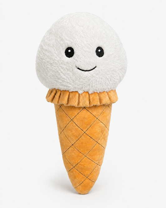 38cm Ultra-Soft Kawaii Ice Cream Plush Toy | Happy Vanilla Cone Stuffed Cushion