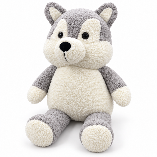 Lifelike Standing Siberian Husky Plush Toy (60cm) – Premium Soft Stuffed Animal