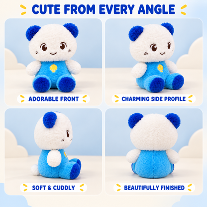 Adorable 22cm Soft Plush – Blue & White Stuffed Companion with Seashell Detail