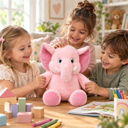 Stuff Tree Ultra Soft Pink Elephant Plush Toy (45cm) - Premium Cuddly Companion