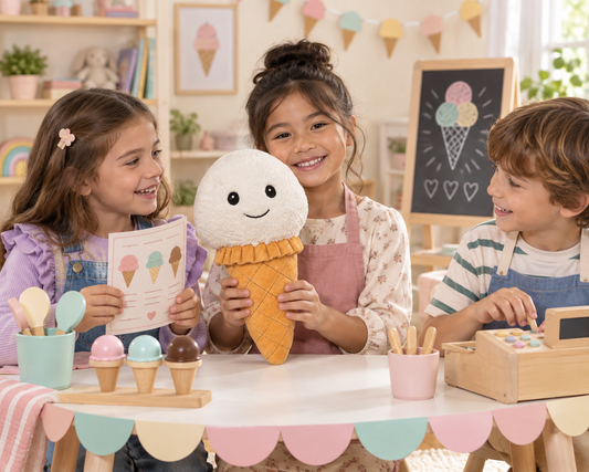 38cm Ultra-Soft Kawaii Ice Cream Plush Toy | Happy Vanilla Cone Stuffed Cushion