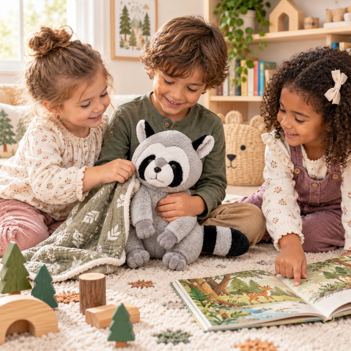 Premium 60cm Sitting Raccoon Plush – Jumbo Ultra-Soft Woodland Stuffed Animal