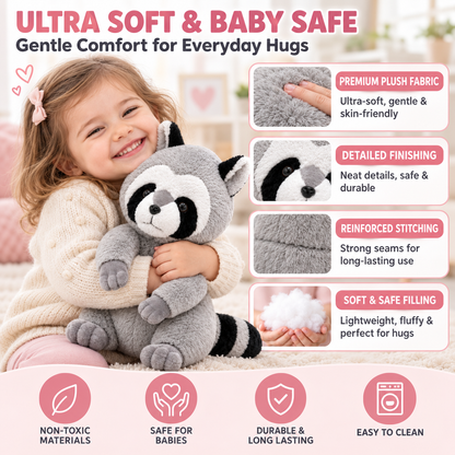 Premium 60cm Sitting Raccoon Plush – Jumbo Ultra-Soft Woodland Stuffed Animal