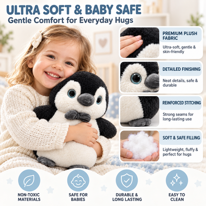 Premium 28cm Sitting Plush Penguin with Bow Tie – Ultra-Soft Cuddly Stuffed Animal