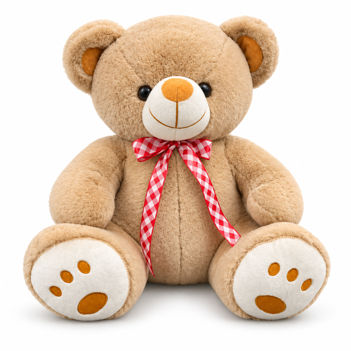 Classic 40cm Soft to Love Plush Teddy Bear with Checkered Ribbon