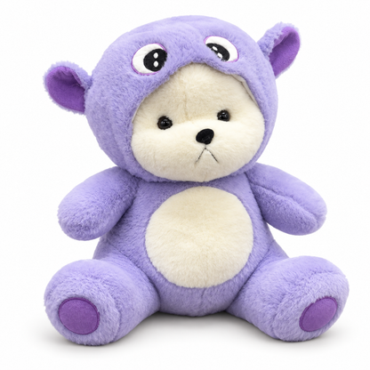 45cm Ultra-Soft Plush Teddy Bear in Purple Character Hoodie