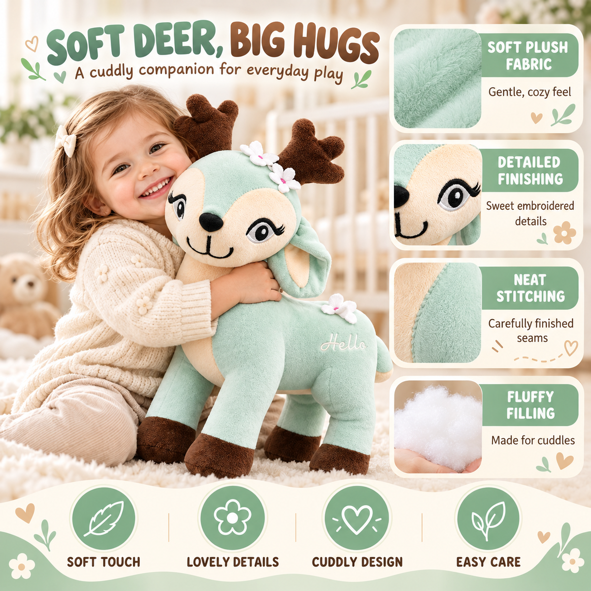 The Snuggle Fawn: Ultra-Soft & Cute Deer Plushie