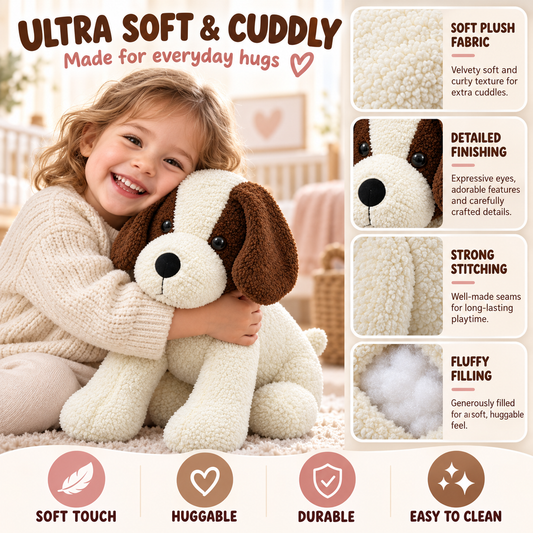 60cm Premium Plush Puppy Dog – Ultra-Soft Cuddly Companion