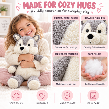 Lifelike Standing Siberian Husky Plush Toy (60cm) – Premium Soft Stuffed Animal