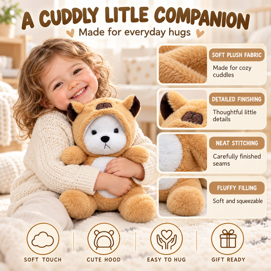 45cm Soft Brown Teddy Bear with Cozy Hoodie