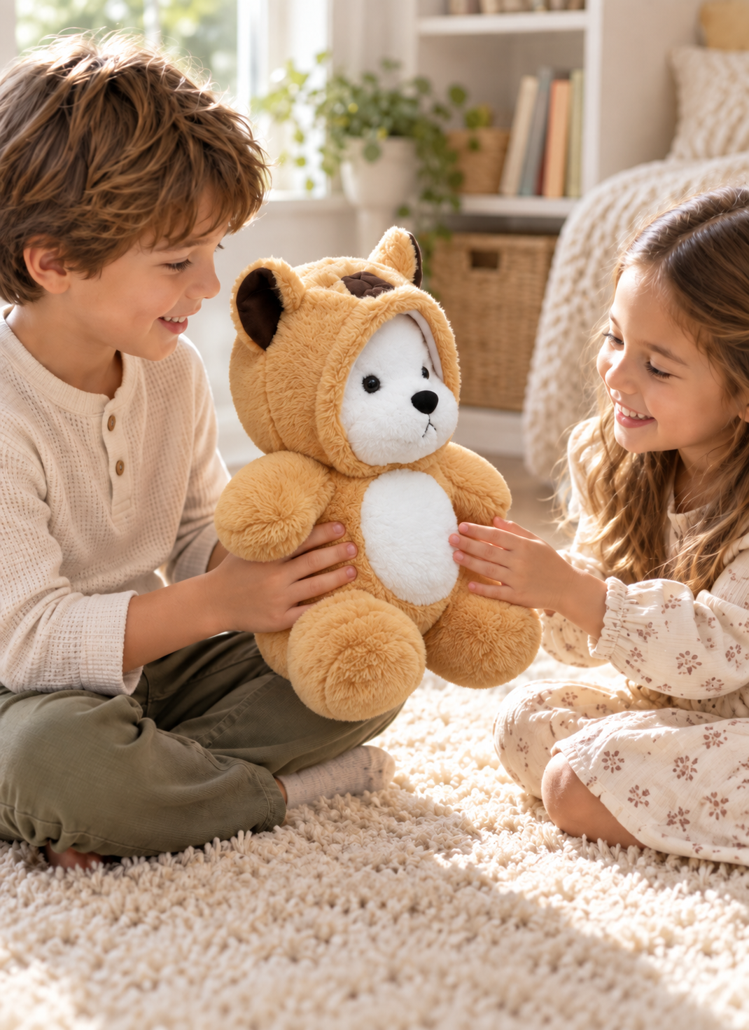 45cm Soft Brown Teddy Bear with Cozy Hoodie