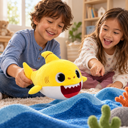 Adorable Sunshine Splash: Soft & Cute Yellow Shark Plush Toy (32cm)