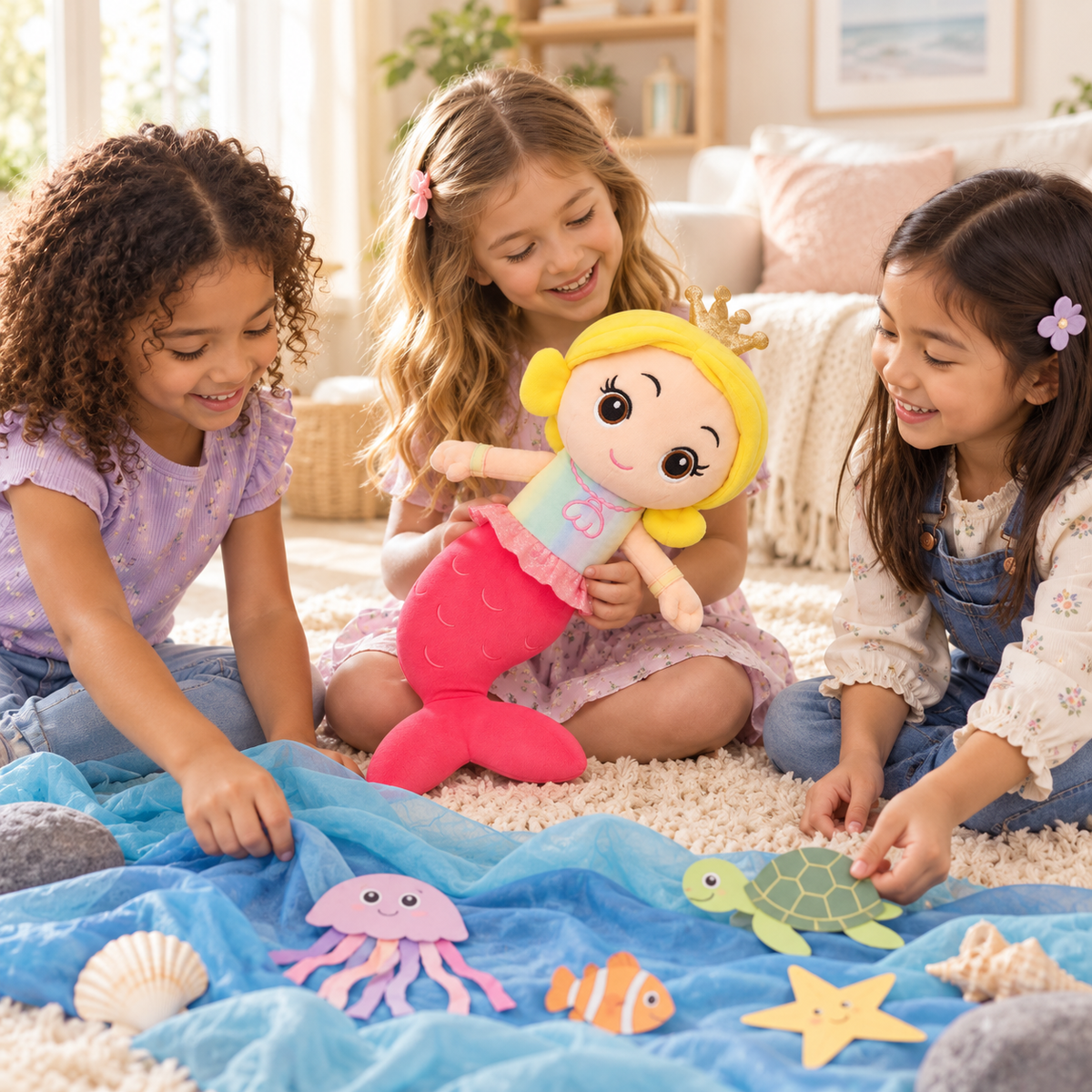 Magical 30cm Mermaid Plush Doll – Ultra-Soft Cuddle Companion for Kids