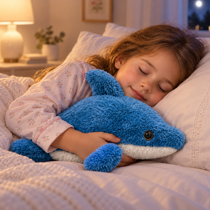 Ultra-Soft Fluffy Blue Dolphin Plush Toy – 30cm