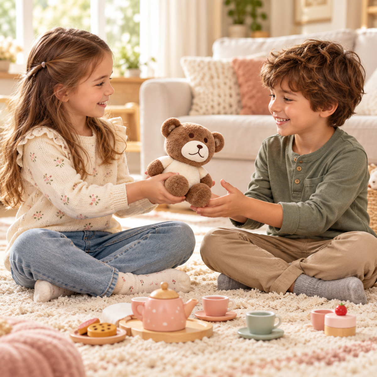 Soft "To Be Mine" Plush Teddy Bear – 25cm Two-Toned Cuddly Stuffed Animal