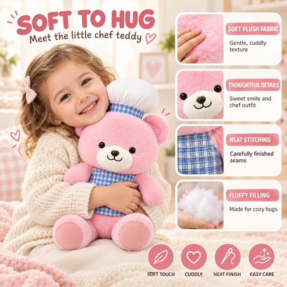 60cm Sweet Patisserie Pink Chef Bear – Premium Plush Toy