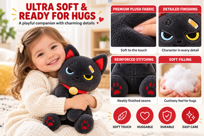 Midnight Cuddle Buddy – 30cm Ultra-Soft Black Cat Plush