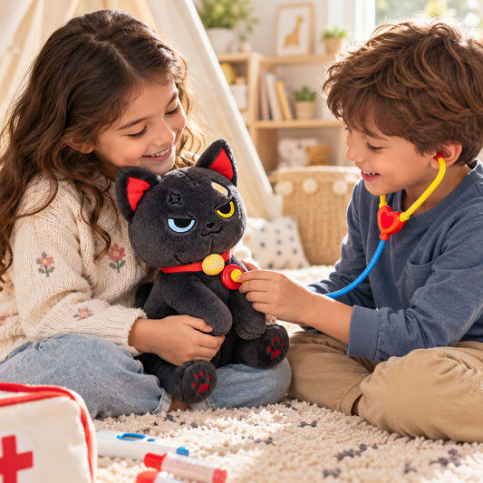 Midnight Cuddle Buddy – 30cm Ultra-Soft Black Cat Plush