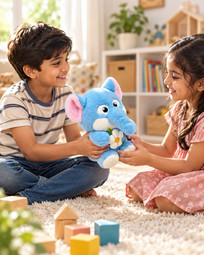 25cm Ultra-Soft Blue Elephant Plush Toy | Cuddly Stuffed Animal Companion