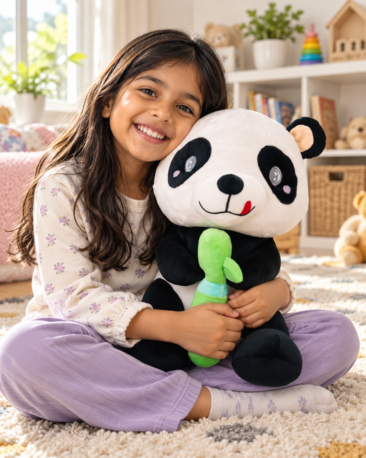 45cm Super Soft Cuddly Panda Plush Toy with Bamboo Stalk