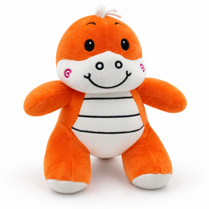Snuggle-Saurus: 30cm Soft Orange Baby Dinosaur Plush Toy