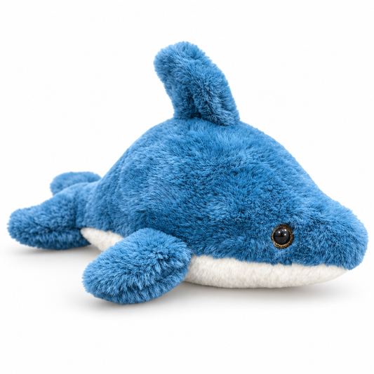 Ultra-Soft Fluffy Blue Dolphin Plush Toy – 30cm