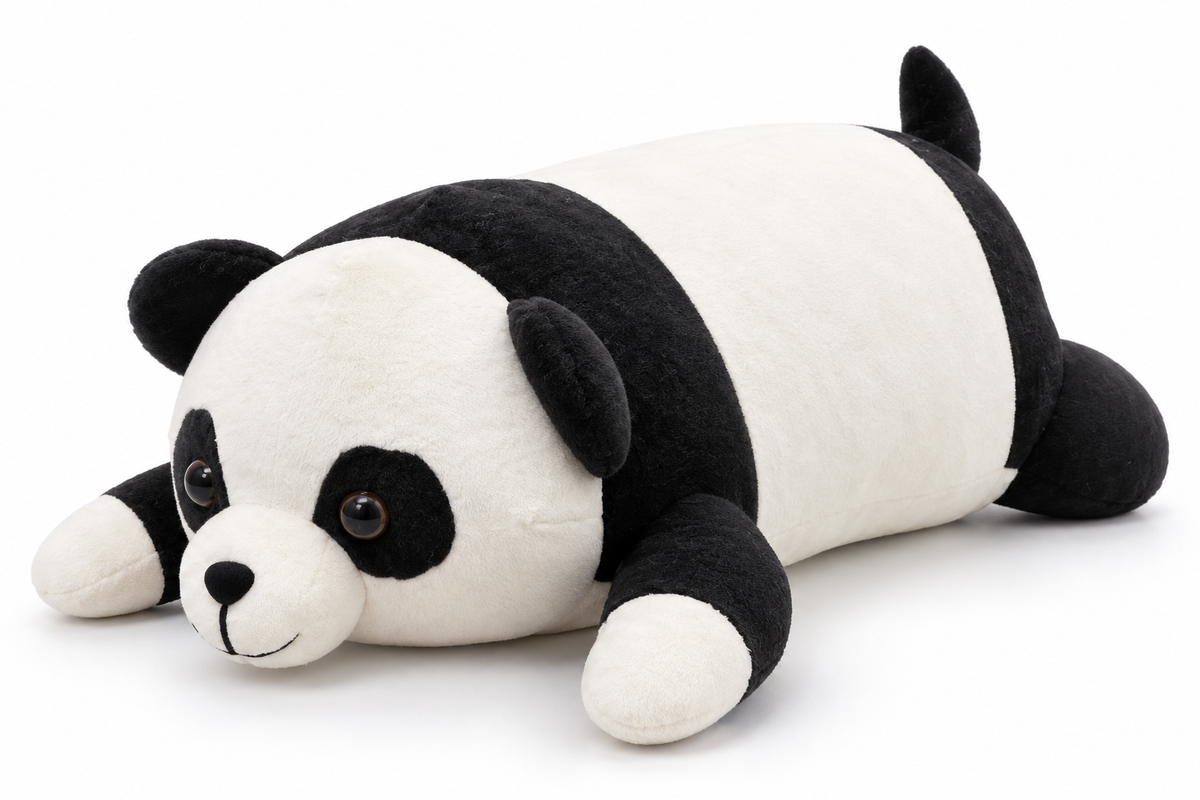 SnuggleSquad Ultra-Soft Lying Panda Plush Pillow