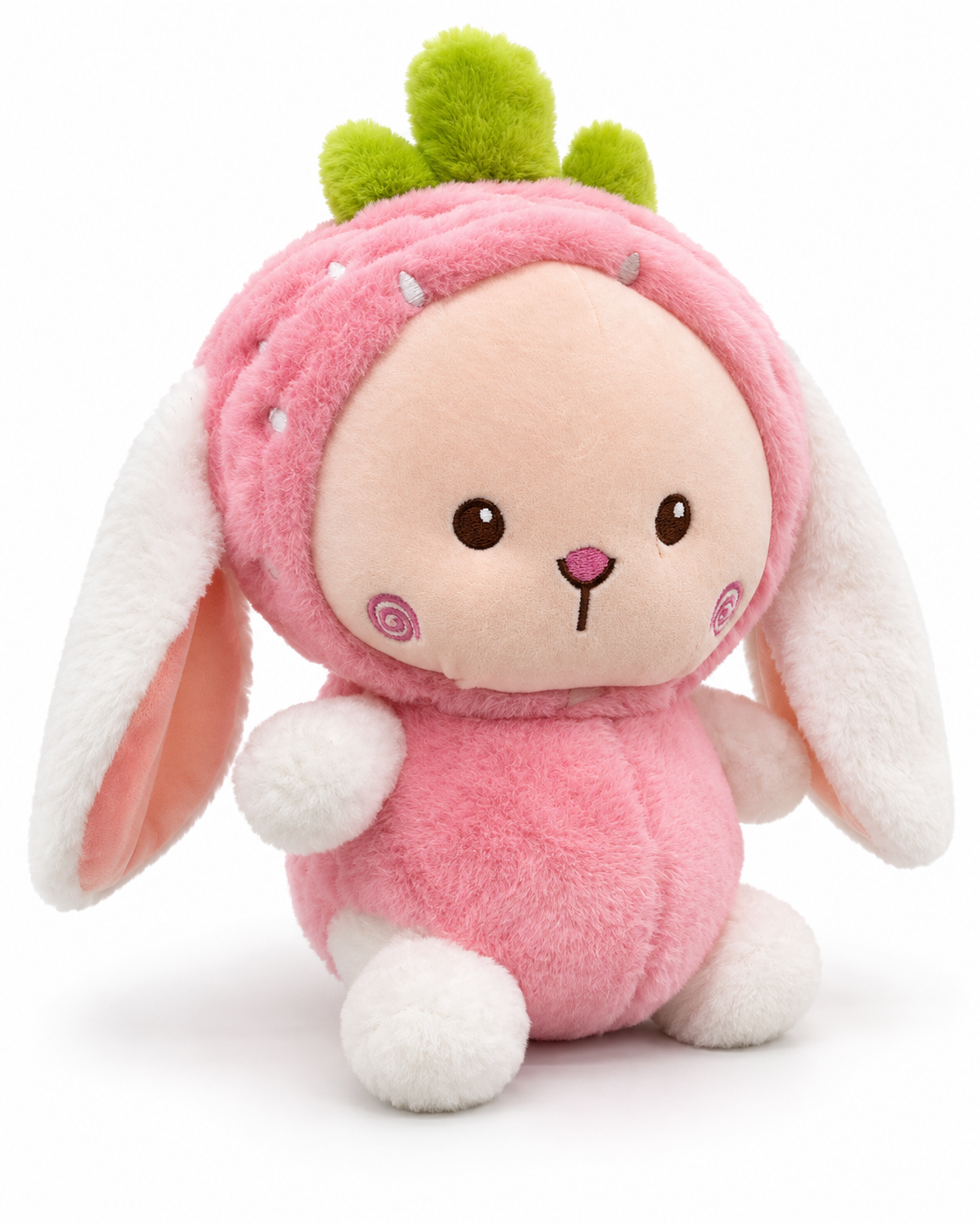 28cm Ultra-Soft Strawberry Bunny Plush Toy | Cute Pink Fruit Rabbit Stuffed Animal