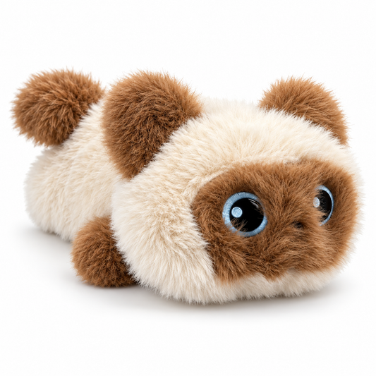 32cm Ultra-Soft Fluffy Puppy Plush Toy with Big Blue Eyes