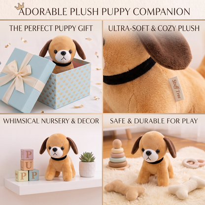 Stuff Tree Small Dog Soft Toy – 20 cm | Brown Plush Puppy with Floppy Ears