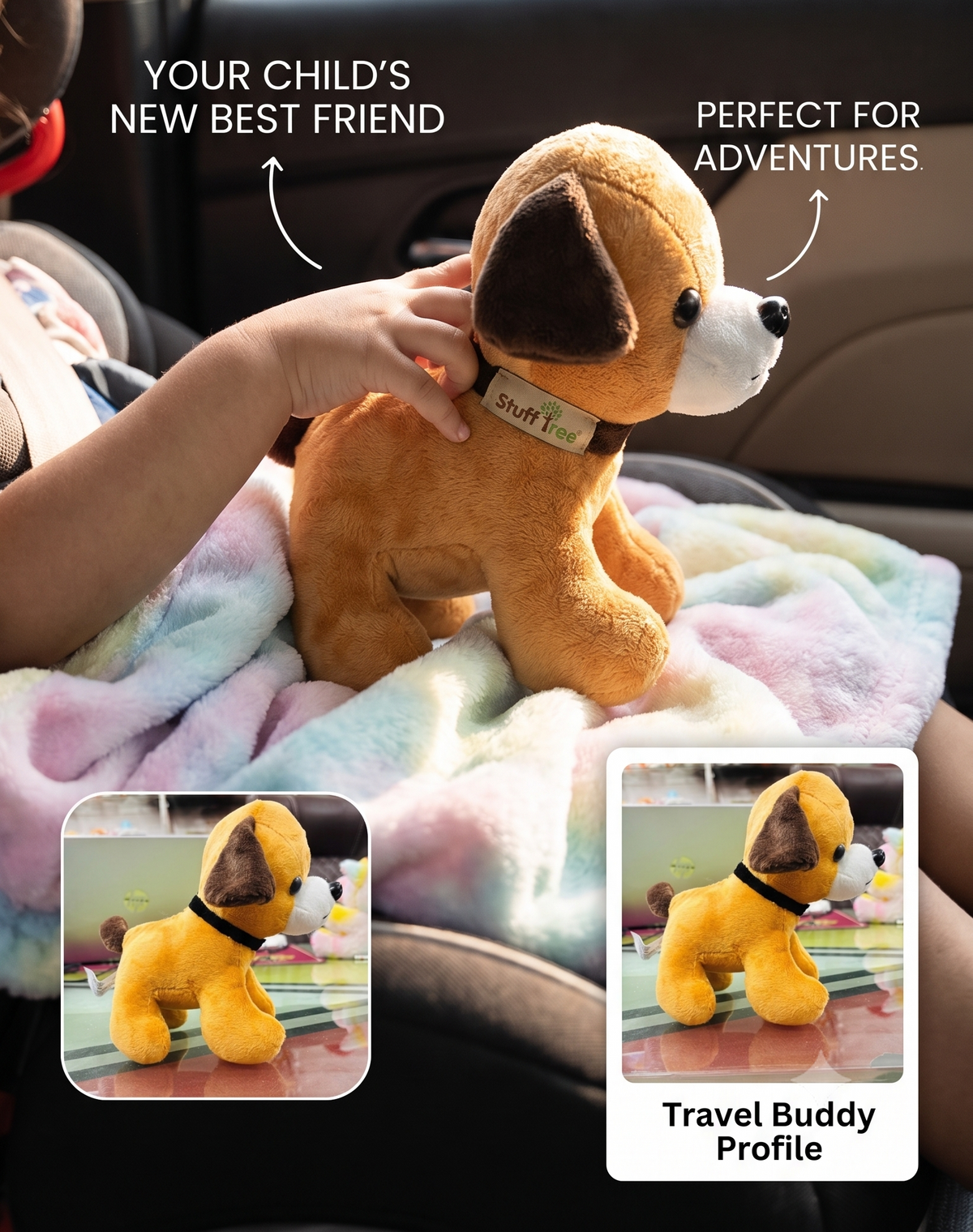 Stuff Tree Small Dog Soft Toy – 20 cm | Brown Plush Puppy with Floppy Ears