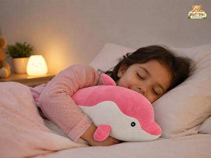 Ultra-Soft Pink Dolphin Plush Toy – Cute 35cm Stuffed Animal