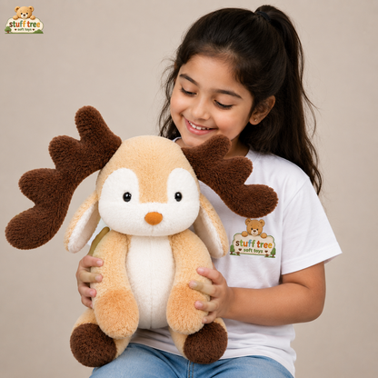 50cm Plush Reindeer Toy with Big Antlers