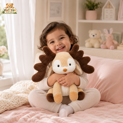 50cm Plush Reindeer Toy with Big Antlers