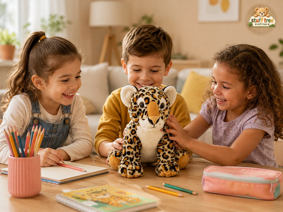 Premium 28cm Spotted Leopard Plush Toy – Ultra-Soft Cuddly Stuffed Animal