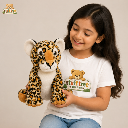 Premium 28cm Spotted Leopard Plush Toy – Ultra-Soft Cuddly Stuffed Animal